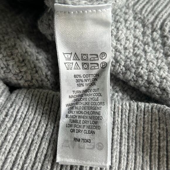 Lachlan British inspired cable knit fisherman sweater Wool blend light gray S - Picture 12 of 12